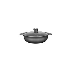 La cocotte duo KITCHENPRO - VENTEO - 2 compartiments - 28cm de diamètre - couvercle en verre - tous feux