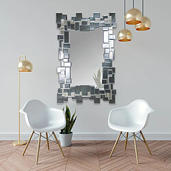 Avis Vivenla Miroir mural argenté design effet 3D L. 100 x P. 3 x H. 100 cm collection Sartino