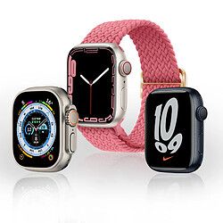 Avizar Bracelet pour Apple Watch 41mm / 40mm / 38 mm Nylon Tressé Respirant rose pas cher