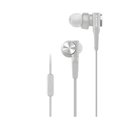 Sony Écouteurs Filaires Intra-auriculaires Extra Bass avec Embouts en Silicone Blanc / Noir