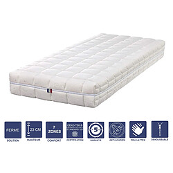 Literie Julien Lot de 2 Matelas Mémoire de Forme 70x190 x 23 cm Ferme + 2 Oreillers Visco - Déhoussable Housse Lavable - 7 Zones de Confort - Noyau Poli Lattex HR Dernière Génération - Très Respirant