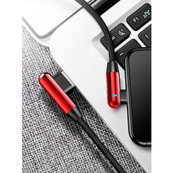 Avis Evelatus TPC05 Câble de chargeur USB vers USB-C en nylon tressé en forme de L pour données et PD 20 W 1 m Rouge