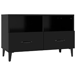 Maison Chic Meuble TV scandinave - Banc TV pour salon Noir 80x36x50 cm Bois d'ingénierie -MN52368