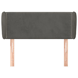 Avis Maison Chic Tête de lit moderne avec oreilles pour chambre - Décoration de lit Gris foncé 103x23x78/88 cm Velours -MN31268