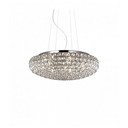 Ideal Lux Suspension Chromée en cristal KING 7 ampoules