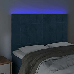 Avis Maison Chic Tête de lit moderne à LED lumineuse pour chambre - Décoration de lit Bleu foncé 144x5x118/128 cm Velours -MN93467