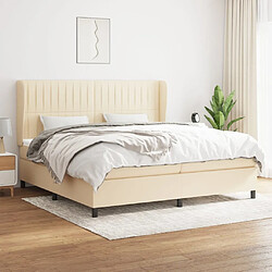 Maison Chic Lit Adulte - Lit simple Lit à sommier tapissier avec matelas moelleux - Meuble de Chambre - Crème 200x200 cm Tissu -MN91753