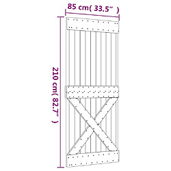 vidaXL Porte NARVIK 85x210 cm bois massif de pin pas cher