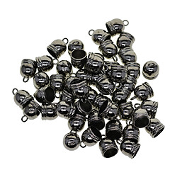 50pcs 10mm Bell End Cap Mesh Kumihimo Cord Tassel DIY Making Black