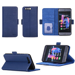 Huawei Honor 9 4G : Housse Portefeuille luxe bleue Style Cuir avec stand - Etui coque bleu de protection Honor9 avec porte cartes - Accessoires pochette XEPTIO : Exceptional case