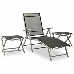 Acheter Salle à manger de jardin 10 pcs,Table et chaise à dîner Noir et argenté -MN57810