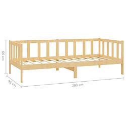 vidaXL Lit de repos avec matelas 90x200 cm Bois de pin massif pas cher