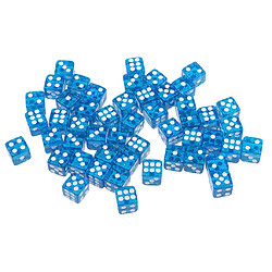 Avis 50pcs Acrylique Dés à Six Faces Dés 12 Mm D6 Pour Du0026D DnD RPG Party Game Bleu