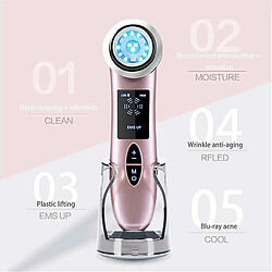 Chrono Instrument de beauté du visage, masseur facial portable, instrument de beauté RF anti-âge multifonctionnel(Or rose)