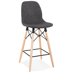 Alterego Tabouret snack mi-hauteur 'GALACTIK MINI' en tissu gris style scandinave