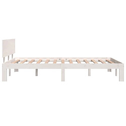 Maison Chic Lit adulte - Lit simple Cadre de lit,Structure du lit Contemporain Blanc Bois de pin massif 120x200 cm -MN61182 pas cher