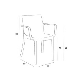 Chaise jardin extérieur moderne avec accoudoirs Matrix Armchair BICA pas cher