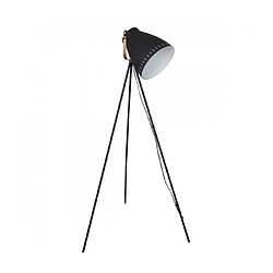 Luminaire Center Lampadaire industriel et rétro Franklin Graphite sablé, cuivre rouge 1 ampoule