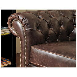 Acheter Vente-Unique Fauteuil chesterfield CLOTAIRE 100% cuir vieilli