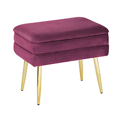 Beliani Banc ODESSA Rouge Bordeaux Velours