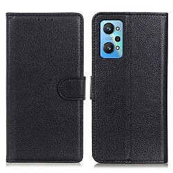 Etui en PU texture litchi avec support, noir pour votre Realme GT Neo2