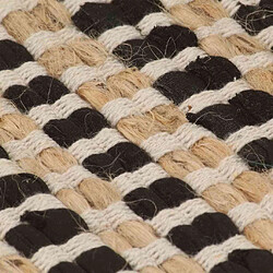 vidaXL Tapis tissé à la main Jute Tissu 120 x 180 cm Naturel et noir