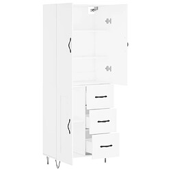 Avis vidaXL Buffet haut Blanc 69,5x34x180 cm Bois d'ingénierie