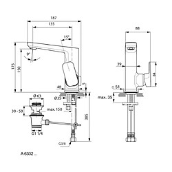 Ideal Standard - Mitigeur lavabo chromé Tonic II avec tirette et vidage métal 135mm