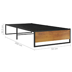 vidaXL Cadre de lit sans matelas noir métal 90x200 cm pas cher