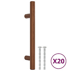 vidaXL Poignées d'armoire 20 pcs bronze 96 mm acier inoxydable