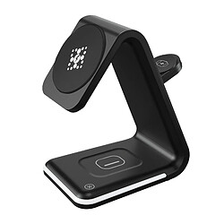 Avizar Dock de Charge 3 en 1 iPhone MagSafe, AirPods et Apple Watch Support Vidéo Noir