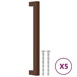 vidaXL Poignées d'armoire 5 pcs bronze 192 mm acier inoxydable