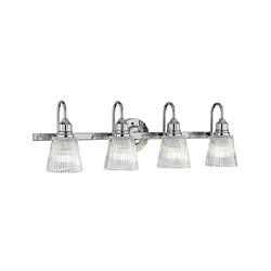 Elstead Lighting Applique murale salle de bains Addison Verre transparent,acier Chrome poli