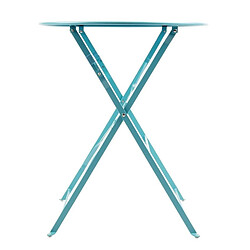 Avis Table de Terrasse Bleu Turquoise en Acier Ronde 600 mm - Bolero