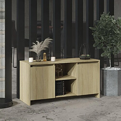 Maison Chic Meuble TV scandinave - Banc TV pour salon Chêne sonoma 102x37,5x52,5 cm Aggloméré -MN95168