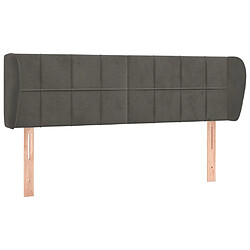 Maison Chic Tête de lit scandinave avec oreilles,meuble de chambre Gris foncé 147x23x78/88 cm Velours -MN59252