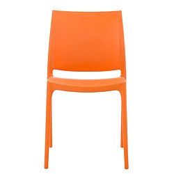 Decoshop26 Chaise de jardin en plastique orange design simple empilable 10_0000833