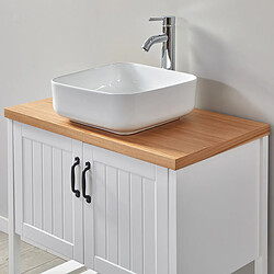 Wilsa Ensemble de salle de bain blanc 80 cm pas cher