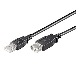 Câble Ewent Ec1067 Usb 2.0 Type-A Mâle Vers USB Type-A Fmea Awg30 3M Noir