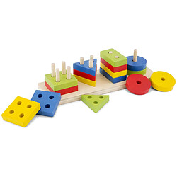 New Classic Toys Geometric Stacking Puzzle, 10500, Multicolore Color