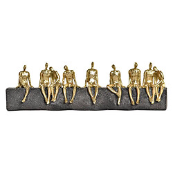 Figurine Décorative DKD Home Decor Doré Résine Gris foncé Personnes Moderne (45,3 x 6,8 x 13,7 cm)