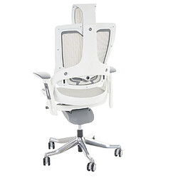 Decoshop26 Fauteuil de bureau ergonomique soutien lombaire siège pivotant et réglable revêtement en maille blanc-gris 04_0006235 pas cher