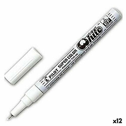 Marqueur permanent Pilot Blanc 0,5 mm (12 Unités)