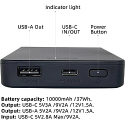 Avis SANAG Batterie Rechargeable 3,7 V 10 000 Mah Pour Vestes Chauffantes, Sweats À Capuche Et Gilets Chauffants (Noir)