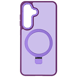 Avizar Coque pour Samsung Galaxy S24 Anneau Compatible MagSafe Support Stand Violet