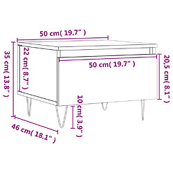 vidaXL Table basse chêne marron 50x46x35 cm bois d'ingénierie pas cher