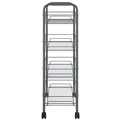 Acheter Maison Chic Desserte de cuisine à 4 niveaux | Chariot de cuisine | Meuble de rangement roulant Gris 46x26x85 cm Fer -GKD49101