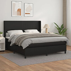 Maison Chic Lit Adulte - Lit simple Lit à sommier tapissier avec matelas moelleux - Meuble de Chambre - Noir 180x200 cm Similicuir -MN31835