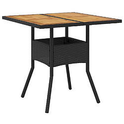 Maison Chic Table de jardin | Table d'extérieur et dessus en bois d'acacia noir résine tressée -GKD39213