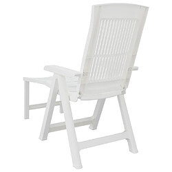 Maison Chic Chaise longue - Transat - Bain de Soleil blanc plastique pas cher